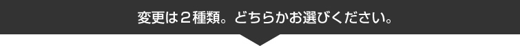 変更は2種類。どちらかをお選びください。